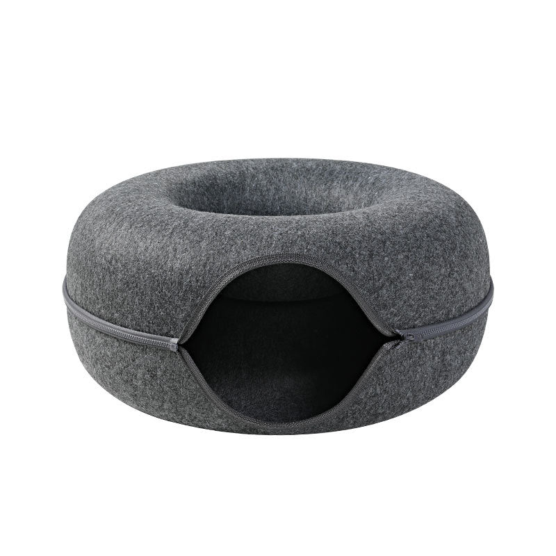 Round Woolen Felt Pet Dual-use Cat Nest - Top Shoppz