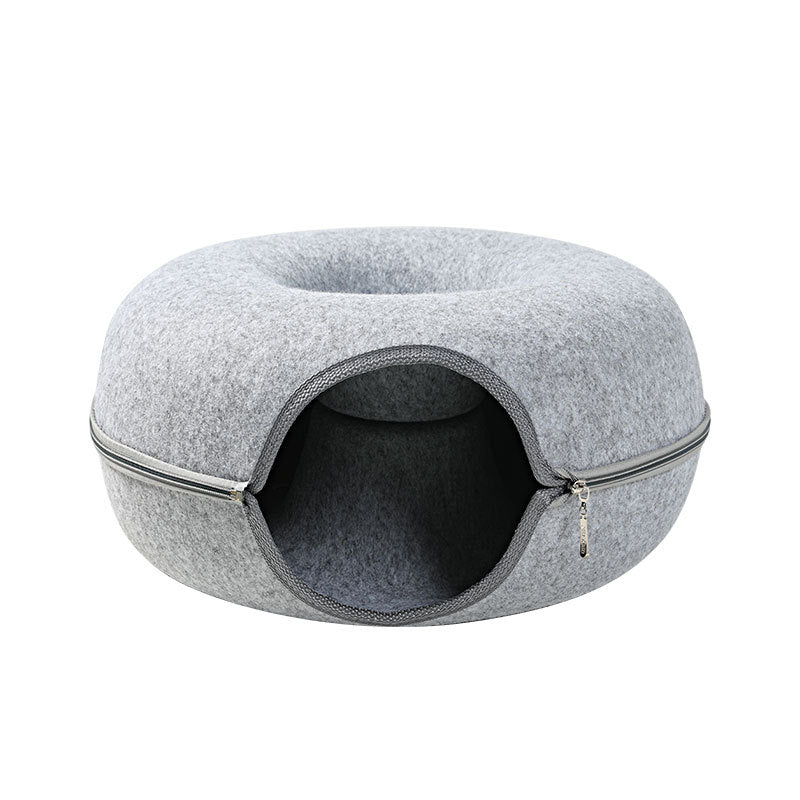 Round Woolen Felt Pet Dual-use Cat Nest - Top Shoppz